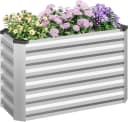 Woltu Hochbeet Pflanzkübel Garten Balkon Stahlblech Silber Bild 2