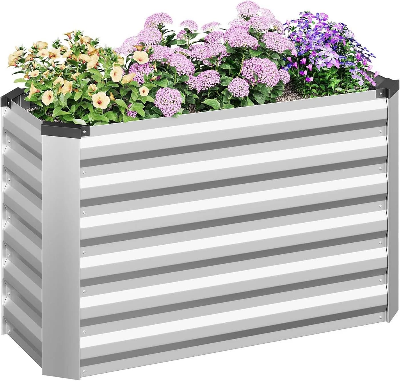 Woltu Hochbeet Pflanzkübel Garten Balkon Stahlblech Silber - Bild 2