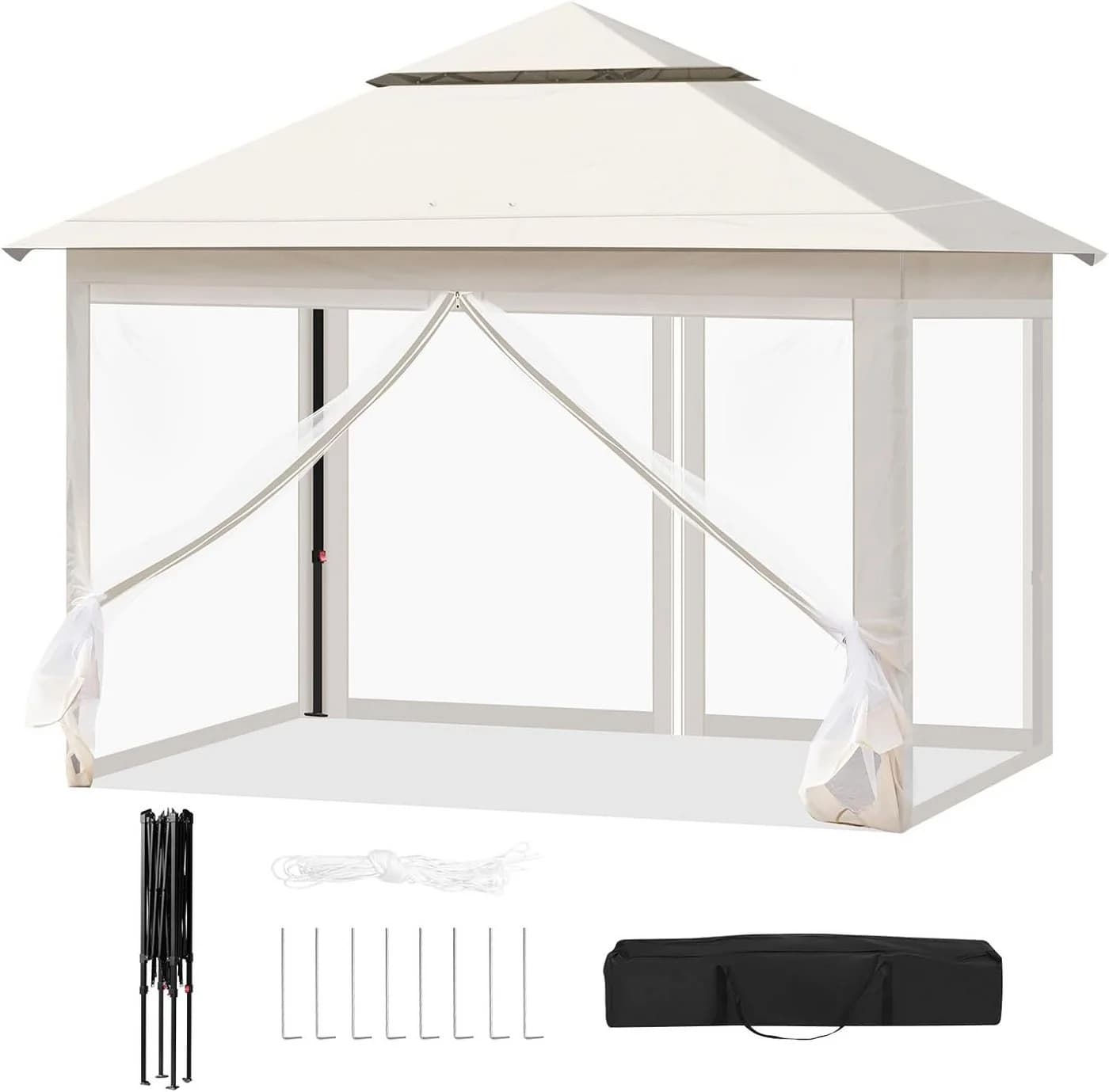 Woltu Pavillon 3x3 m mit Moskitonetz und höhenverstellbar - Bild 2