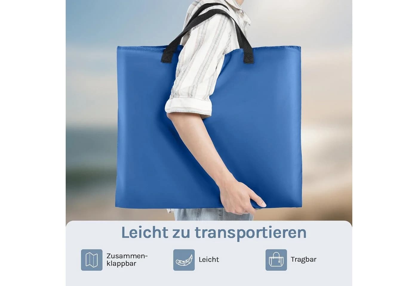 Woltu Multifunktionsliege Blau 3-stufig verstellbar klappbar - Bild 4