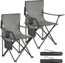 Woltu Campingstuhl 2er Set Klappbar Grau Schwarz Outdoor Bild 2