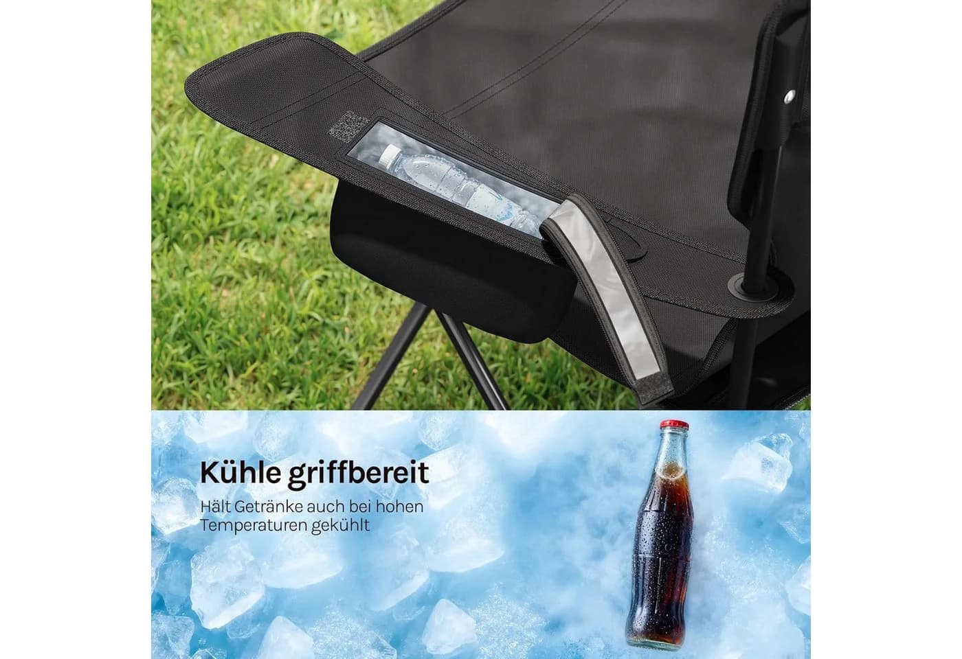 Woltu Campingstuhl 2er Set Klappbar mit Kühltasche & Getränkehalter - Bild 4