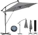 WOLTU Sonnenschirm 3x3m mit Solar-LED-Beleuchtung, drehbar, Beige/Grau Bild 2