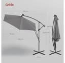 WOLTU Sonnenschirm 3x3m mit Solar-LED-Beleuchtung, drehbar, Beige/Grau Bild 3