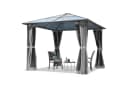 TOOLPORT Pavillon Gartenpavillon Moonlight Deluxe Grau mit 4 Seitenteilen und Moskitonetzen Bild 2