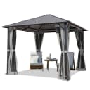 TOOLPORT Pavillon Gartenpavillon 3x3 m Moonlight Superior grau mit 4 Seitenteilen und 4 Moskitonetzen Bild 1