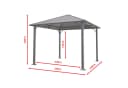 TOOLPORT Pavillon Gartenpavillon 3x3 m Moonlight Superior grau mit 4 Seitenteilen und 4 Moskitonetzen Bild 2