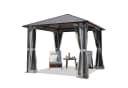 TOOLPORT Pavillon Gartenpavillon 3x3 m Moonlight Superior grau mit 4 Seitenteilen und 4 Moskitonetzen Bild 3