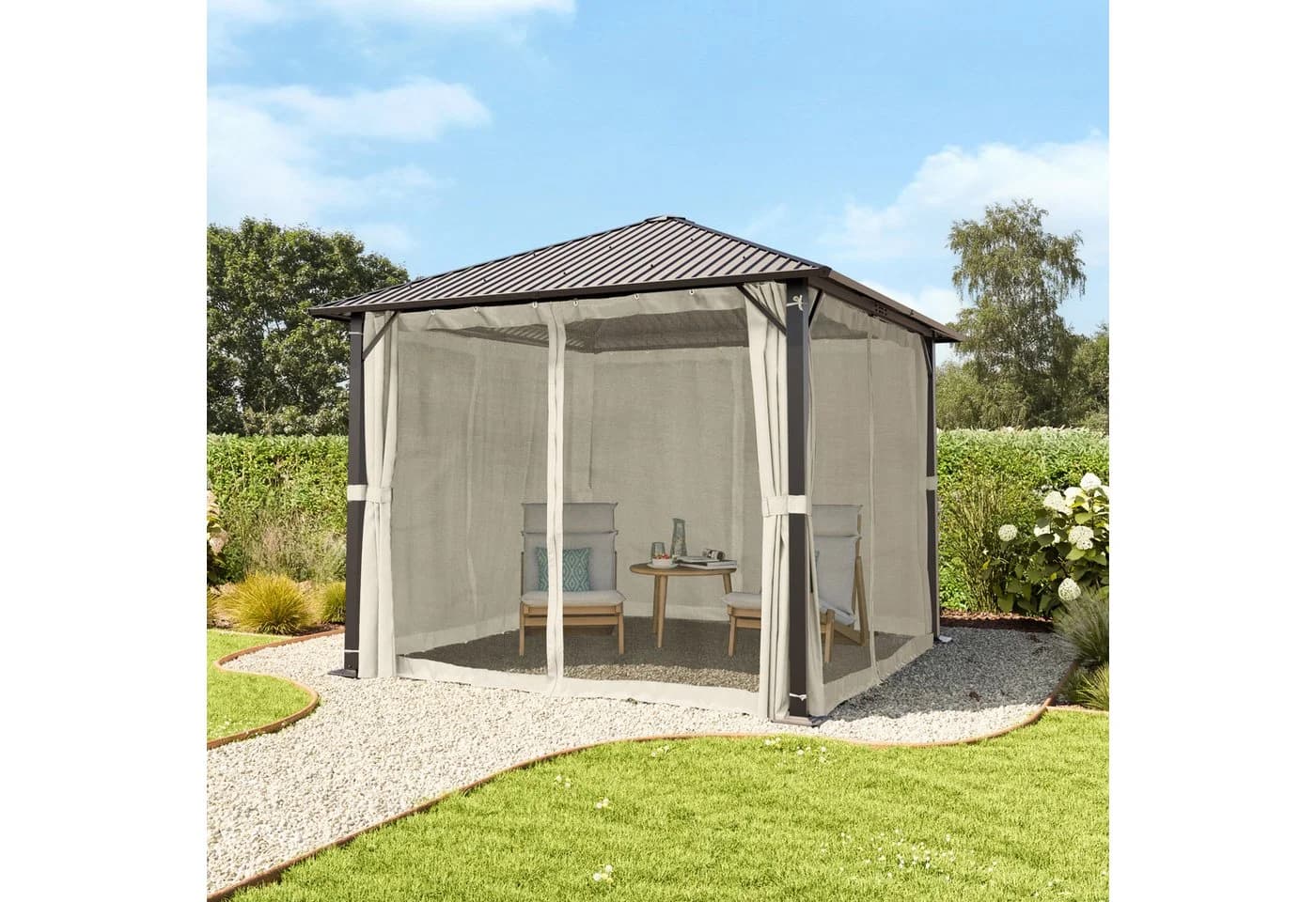 TOOLPORT Pavillon 3x3 m Moonlight Superior Cream - Bild 4