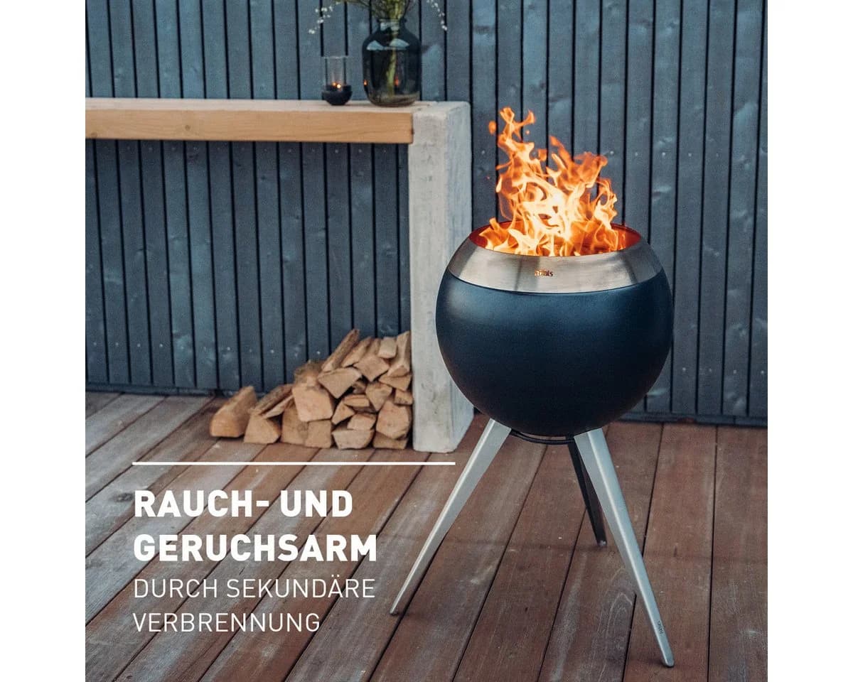 höfats Feuerschale MOON 45 Rauchfrei Holzvergaser Schwarz - Bild 3