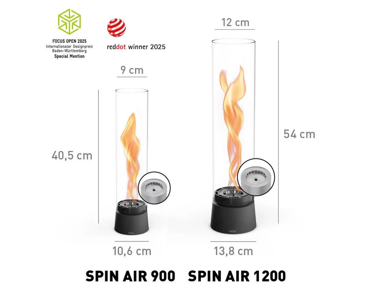 höfats Tischfeuer SPIN air Feuerschale mit Flammenwirbel für Tischdeko