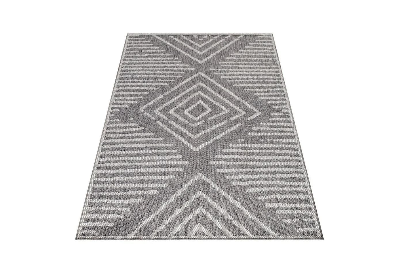 Carpettex Outdoorteppich Gestreift Grau Wetterfest Läufer