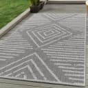 Carpettex Outdoorteppich Gestreift Grau Wetterfest Läufer Bild 2