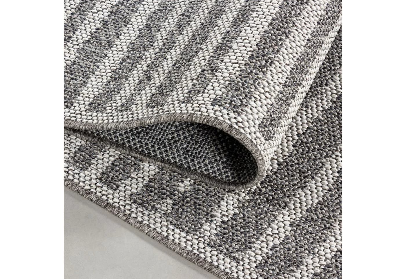 Carpettex Outdoorteppich Gestreift Grau Wetterfest Läufer - Bild 4
