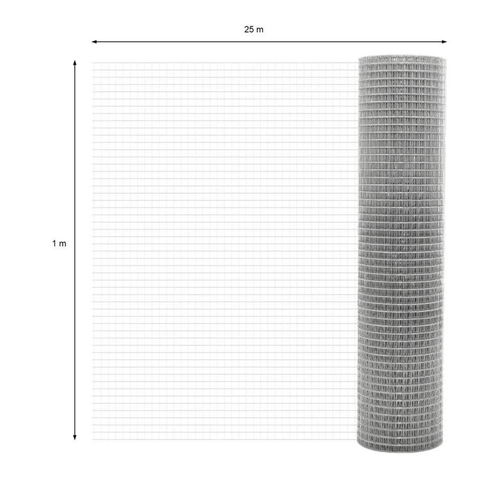ECD Germany Volierendraht Stahl verzinkt Grau 25x25mm Maschen - Bild 5