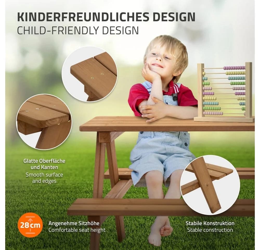 ML-DESIGN Kindersitzgarnitur Braun Massivholz 4 Plätze - Bild 3