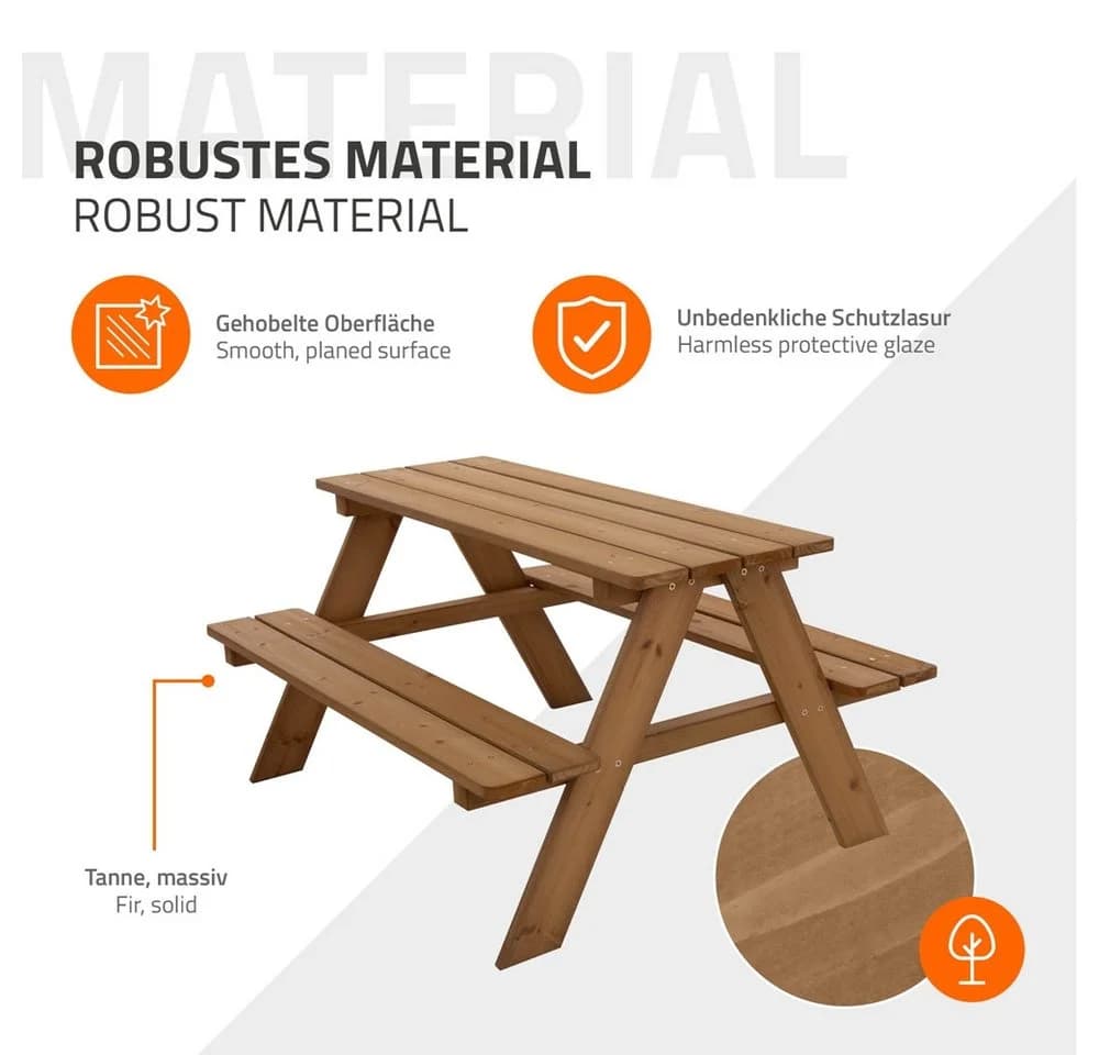 ML-DESIGN Kindersitzgarnitur Braun Massivholz 4 Plätze - Bild 5