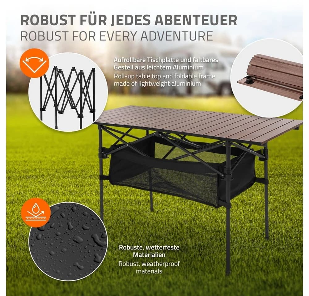 Hauki Campingmöbel-Set 3-tlg. mit Aluminiumtisch & 2 Klappstühlen - Bild 5