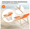ECD Germany 5er Set Gartenliege Holz Klappbar Strandliege Orange Bild 4