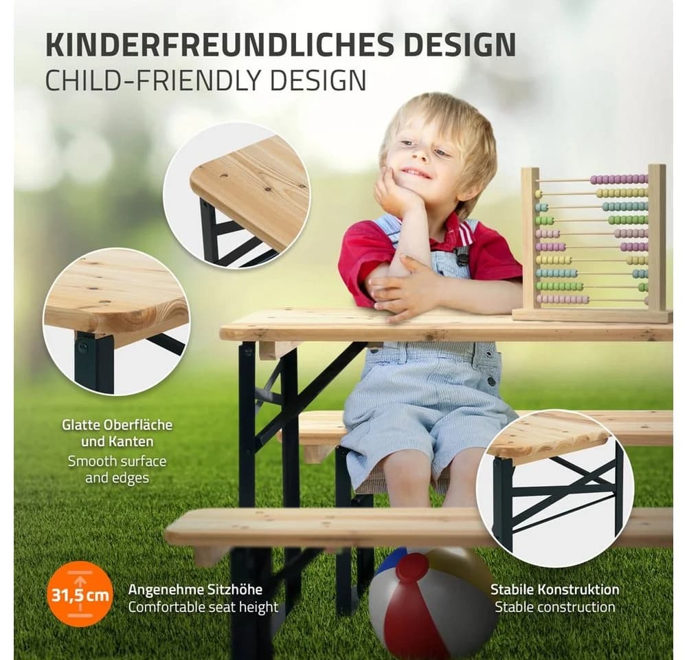 ML-DESIGN Garten-Kindersitzgruppe Klappbar Tannenholz Braun - Bild 3