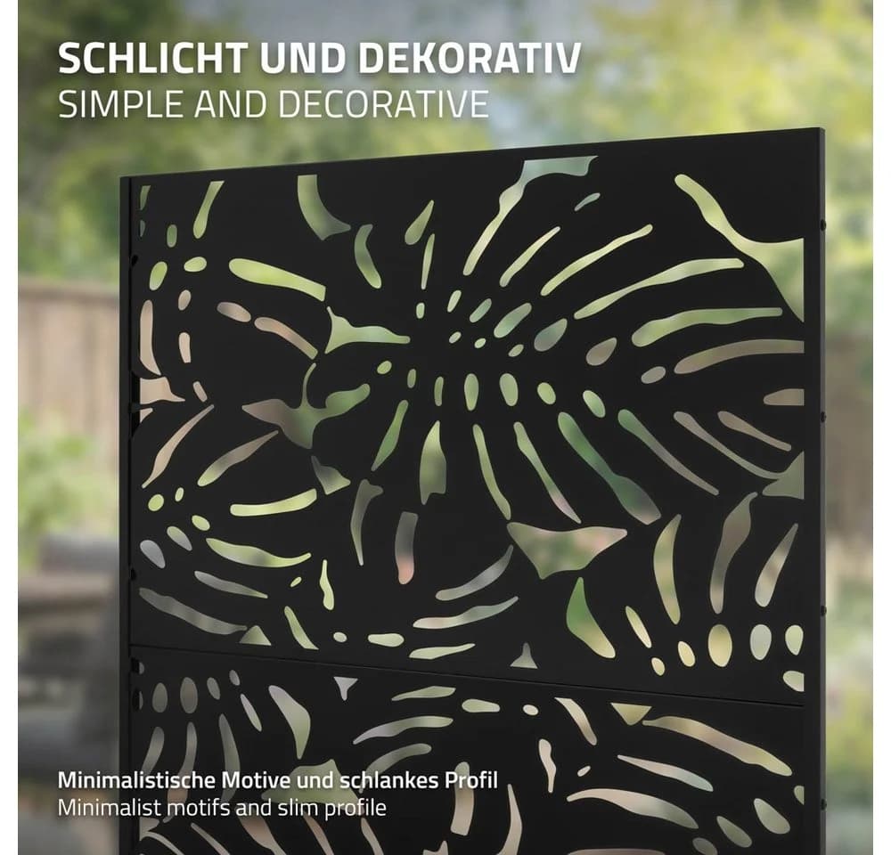 ML-DESIGN Sichtschutzelement Metall-Sichtschutz Paravent Roma 90x180cm Stahl freistehend - Bild 5