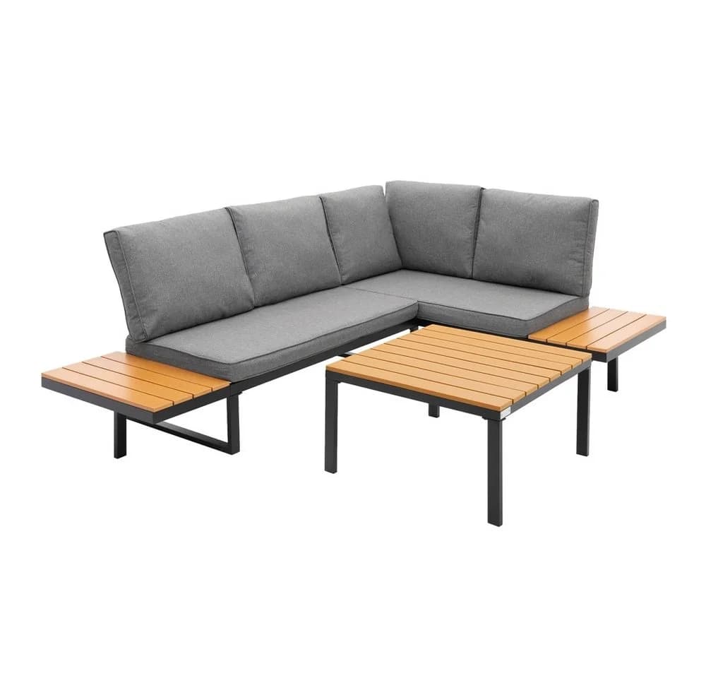 ML-DESIGN Gartenlounge-Set 3 tlg - Ecksofa mit Kissen - Bild 2
