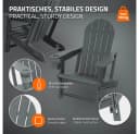 ML-DESIGN Gartenstuhl Adirondack Grau Kunststoff-Holzoptik Bild 3