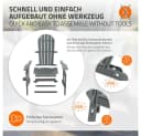 ML-DESIGN Gartenstuhl Adirondack Grau Kunststoff-Holzoptik Bild 5