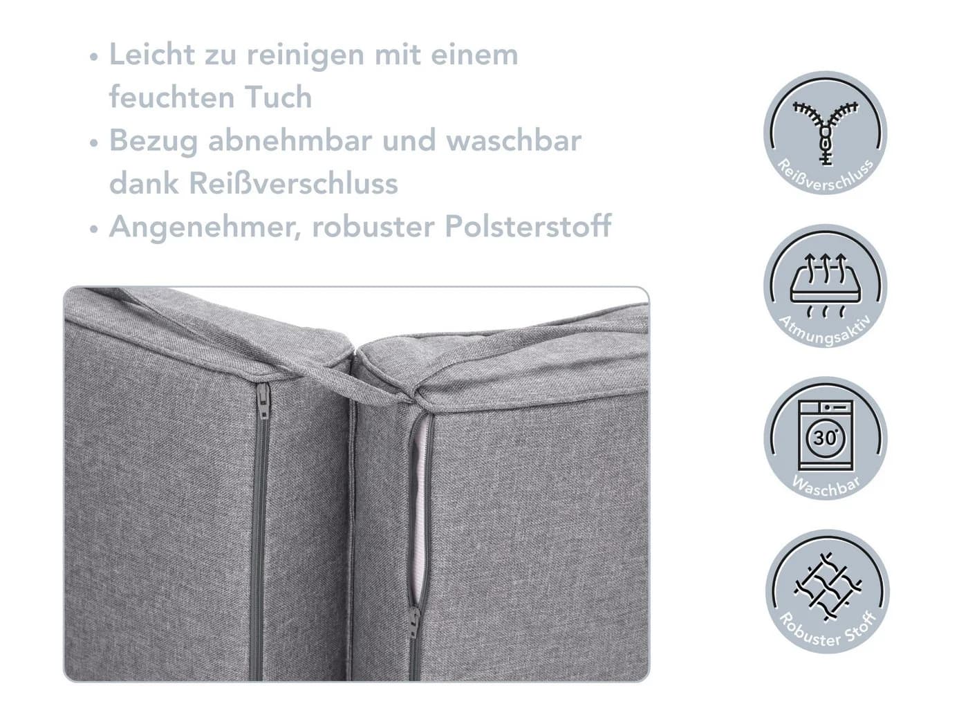 XDREAM Liegenauflage XXL Grau Microfaser - Bild 3