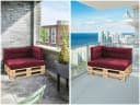 XDREAM Palettenkissen Set Rot Indoor Outdoor Europalette Bild 5