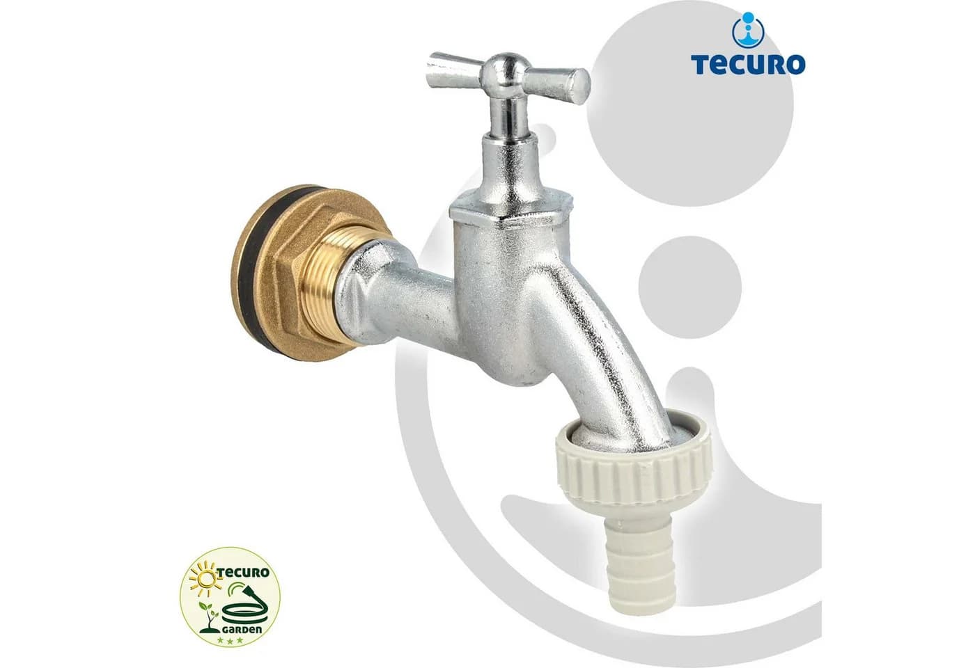 tecuro Auslaufventil mit Behälterverschraubung für Regentonne Wassertank