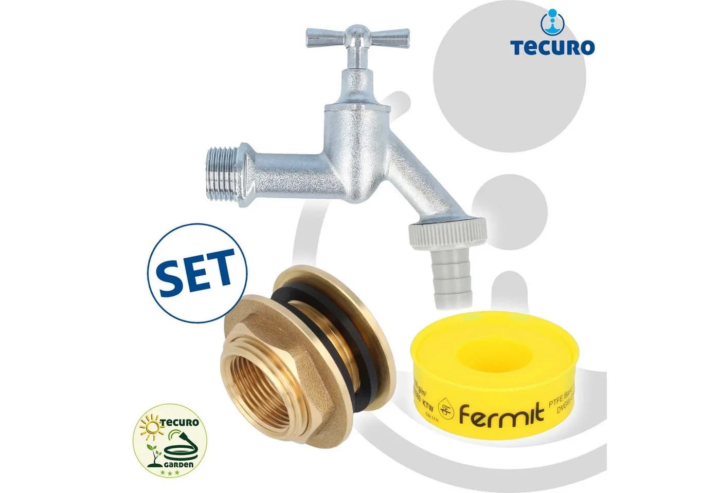 tecuro Auslaufventil mit Behälterverschraubung für Regentonne Wassertank - Bild 4