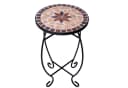 Kamelio Gartentisch Beistelltisch Mosaik Metall Rund Braun Beige Schwarz Bild 2