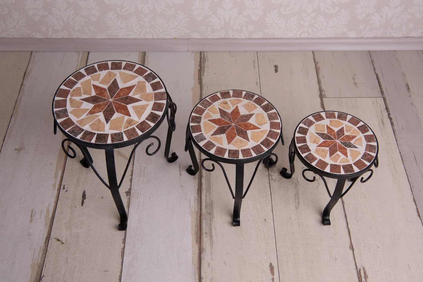 Kamelio Blumenhocker 3er Set Mosaik Metall - Bild 3
