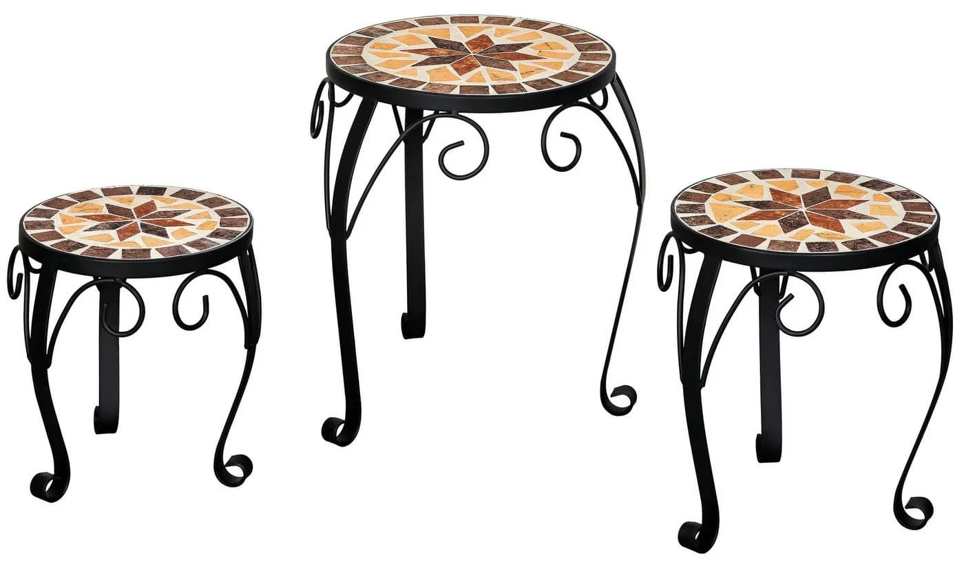 Kamelio Blumenhocker 3er Set Mosaik Metall - Bild 4