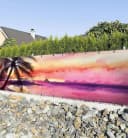 MyMaxxi Zaunbanner Sonnenuntergang Strand Sichtschutz Rosa Polyester Bild 2