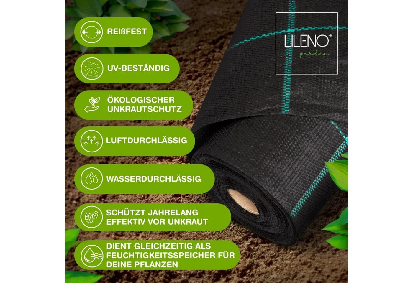 LILENO HOME Gartenvlies Unkrautvlies 30m² 100g/qm UV-beständig - Bild 3