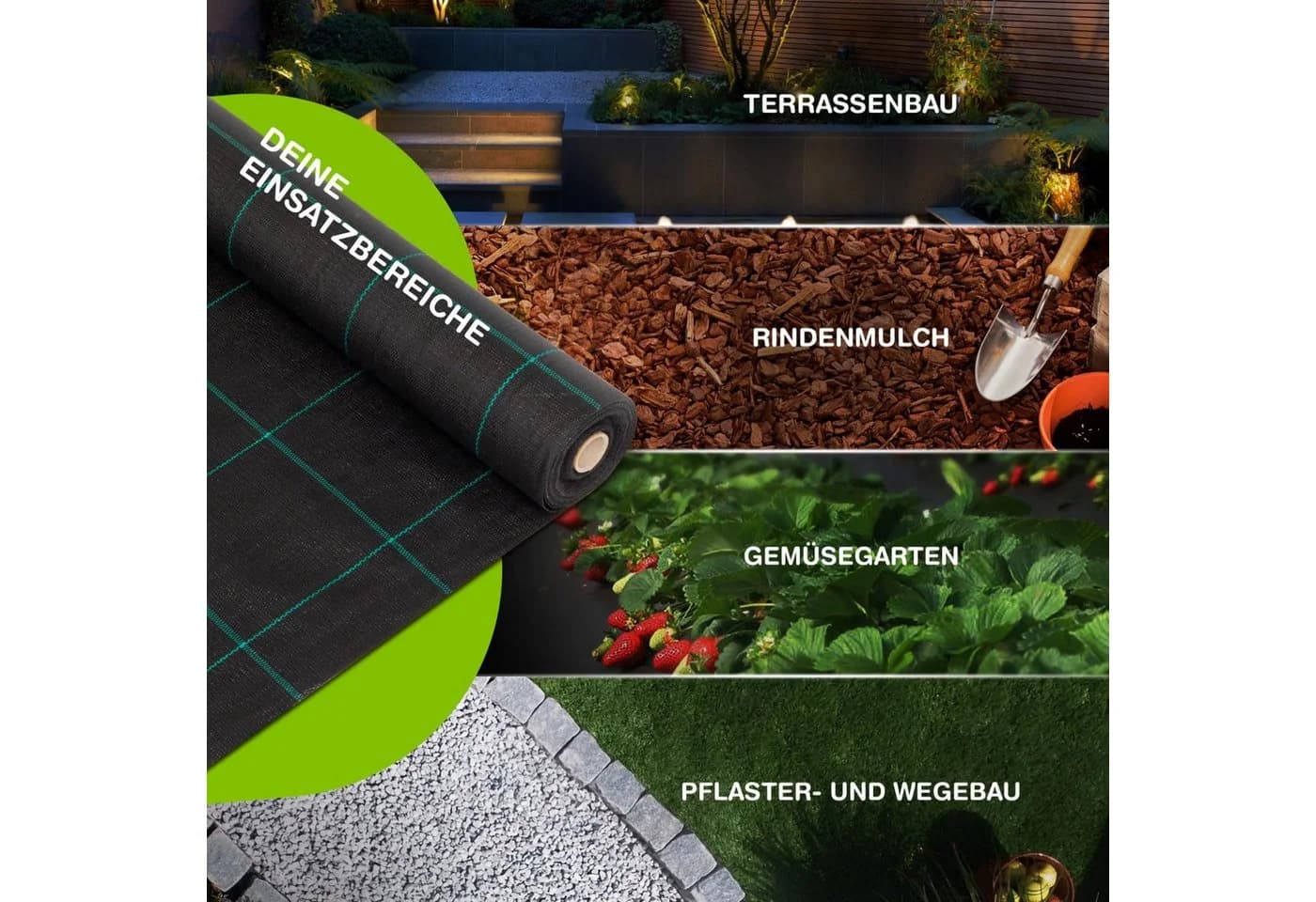 LILENO HOME Gartenvlies Unkrautvlies 30m² 100g/qm UV-beständig - Bild 4