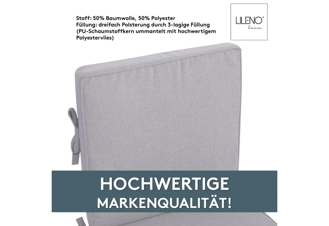 LILENO HOME Polsterauflage Niedriglehner Silber - Bild 4