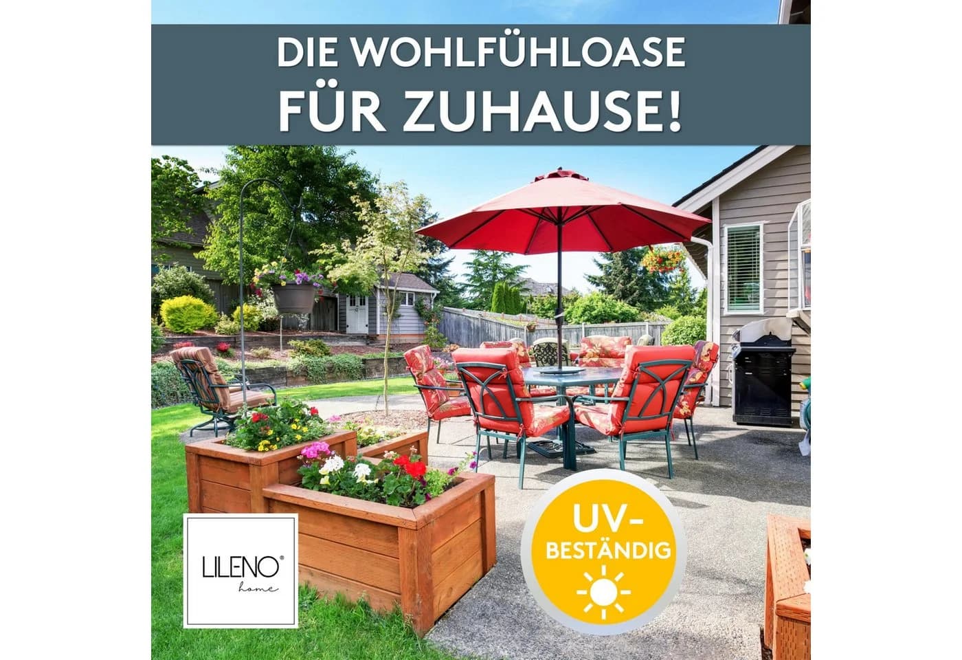 LILENO HOME Polsterauflage Niedriglehner Creme Sitzpolster waschbar - Bild 3