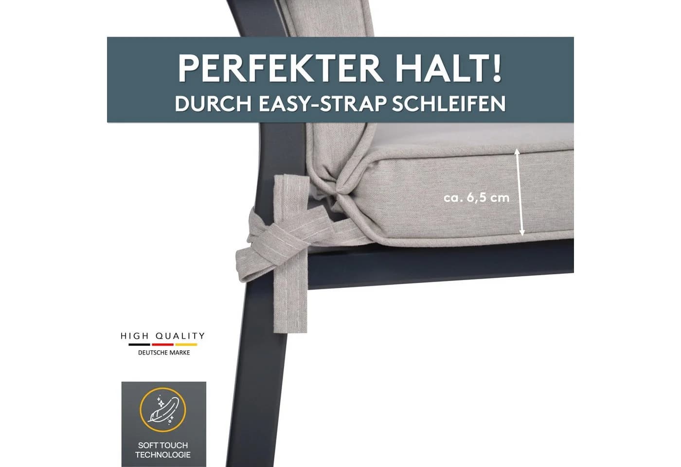 LILENO HOME Polsterauflage Niedriglehner Creme Sitzpolster waschbar - Bild 5