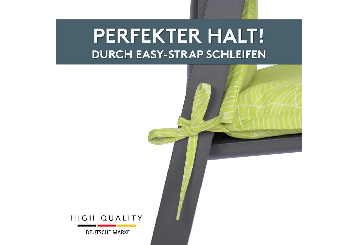 LILENO HOME Hochlehnerauflage Gartenstuhl mit Kopfkissen Grün - Bild 4