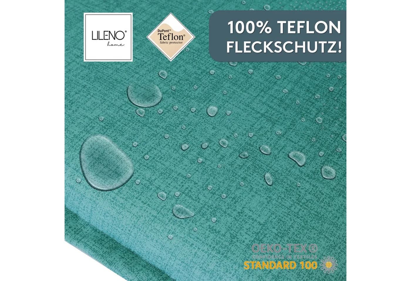 LILENO HOME Hochlehnerauflage Türkisgrün 2er Set mit Kopfkissen - Bild 4