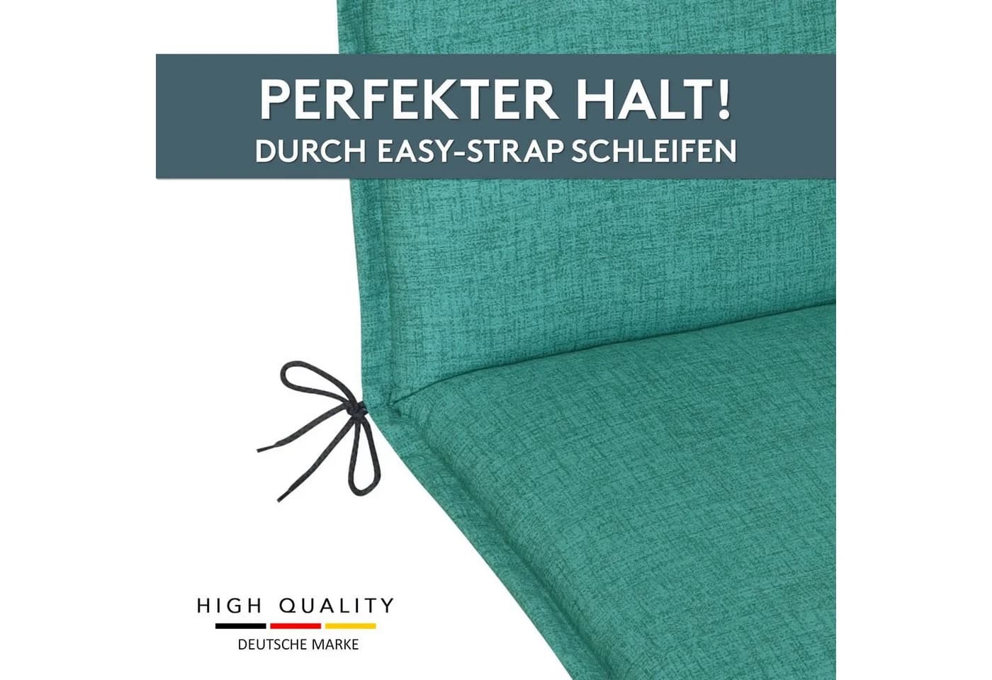 LILENO HOME Polsterauflage Niedriglehner 2er Set Türkisgrün Gartenstuhl Auflage - Bild 5