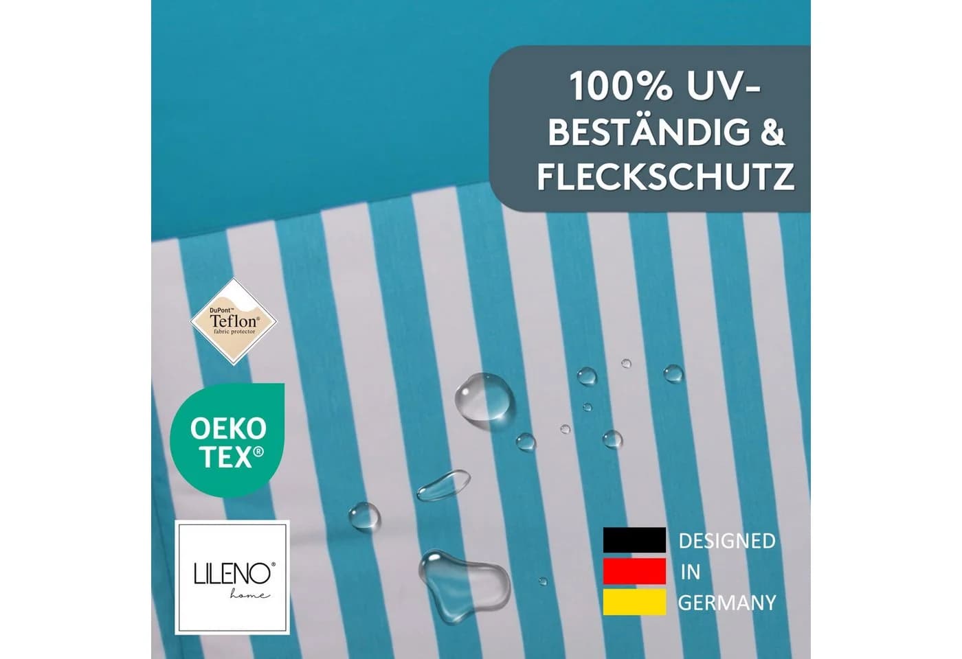 LILENO HOME Polsterauflage Gartenstuhl Niedriglehner Streifen Aqua - Bild 4