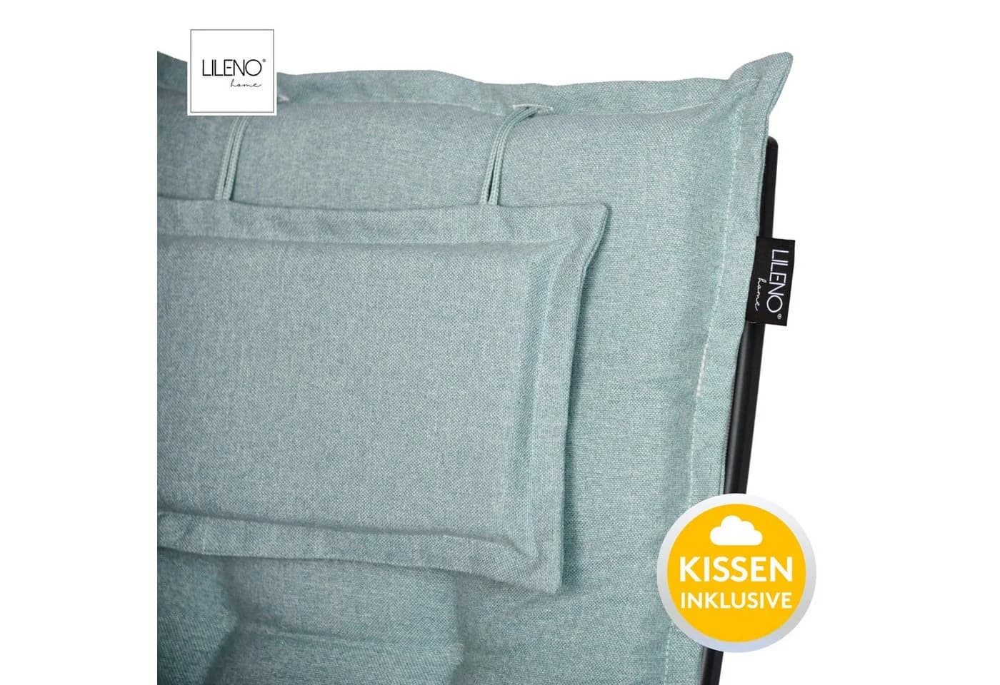 LILENO HOME Hochlehnerauflage Gartenstuhl Aqua mit Kopfkissen - Bild 4