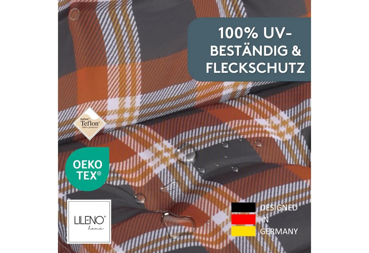 LILENO HOME Hochlehnerauflage Gartenstuhl Auflage Karo Rot - Bild 5