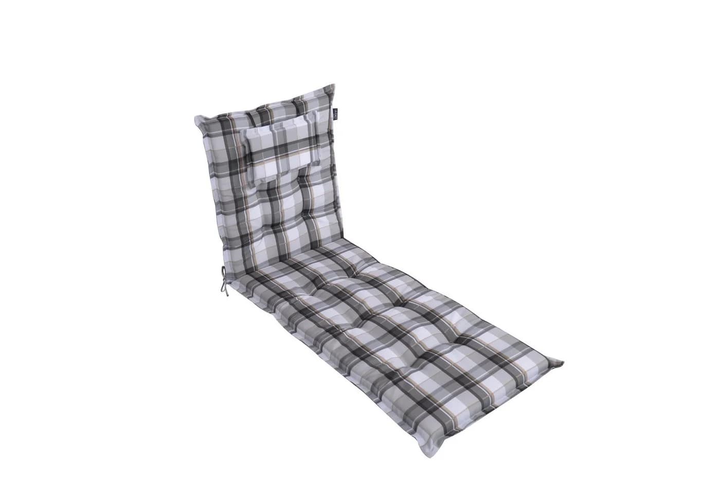 LILENO HOME Liegenauflage Grau Karo für Garten- & Strandliegen - Bild 2