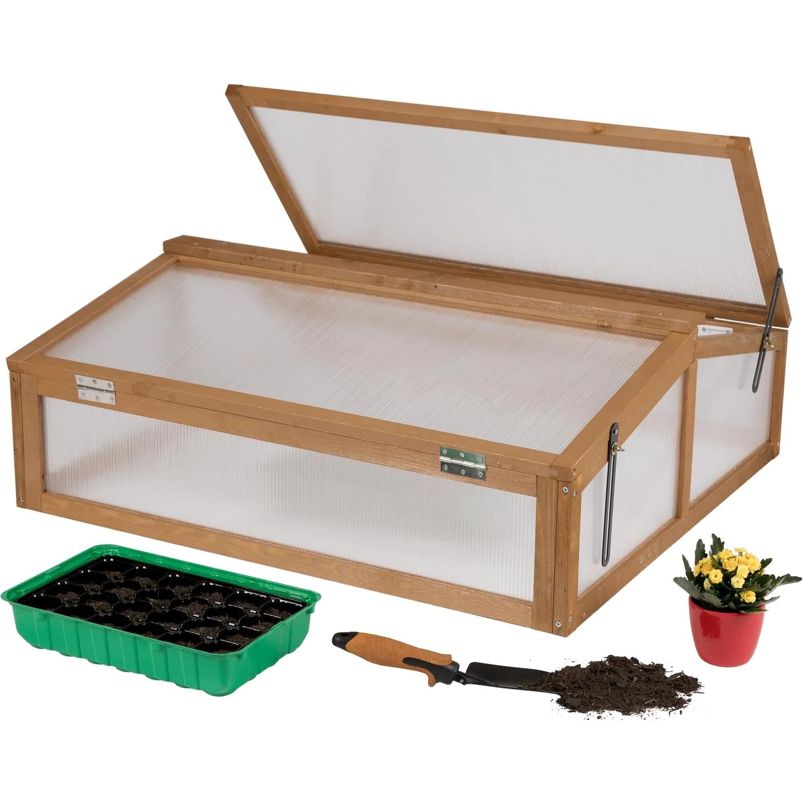 needs&wants Frühbeet Aufsatz Holz Bausatz mit Polycarbonat Abdeckung