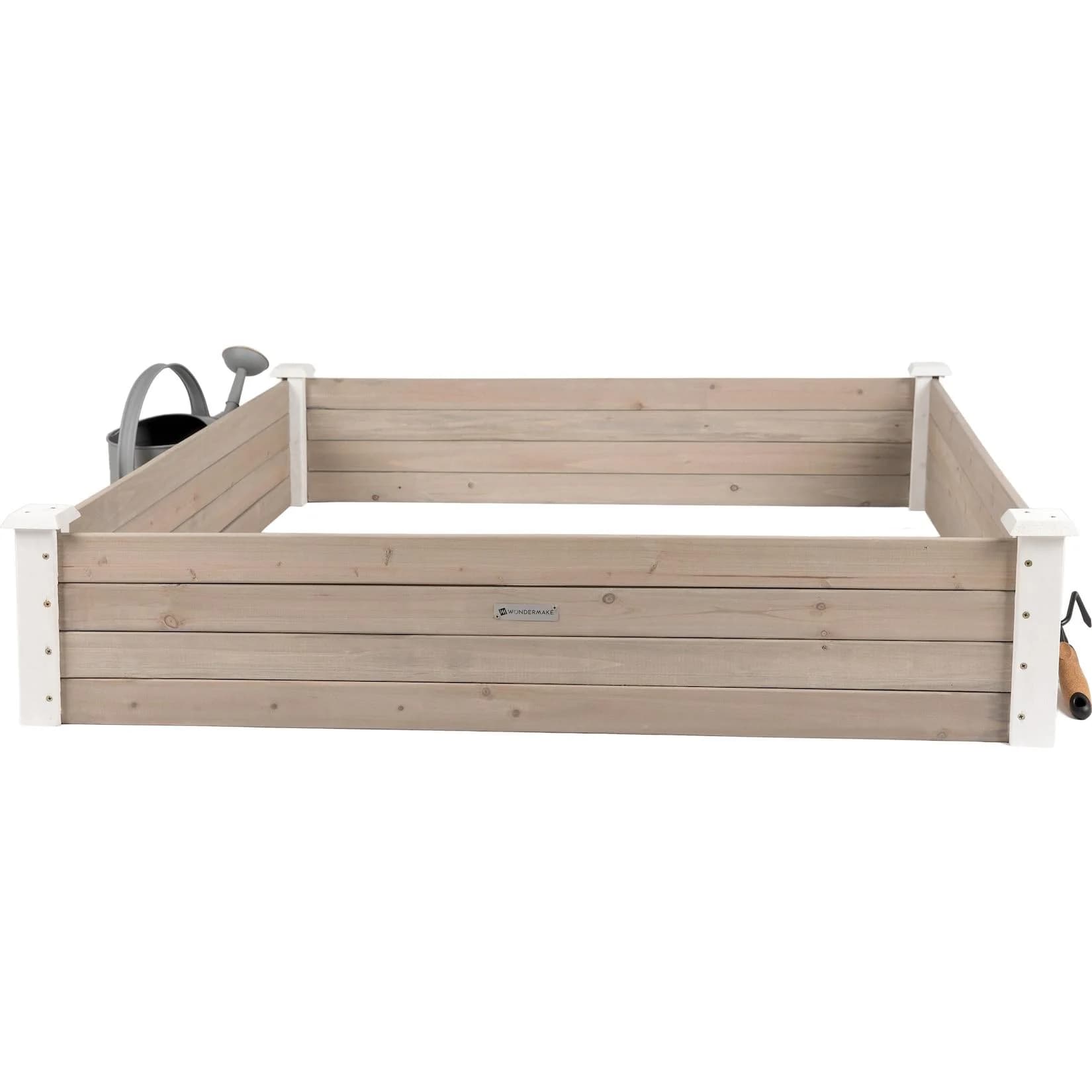 WONDERMAKE Hochbeet-Umrandung XL Weiß Grau Anthrazit Holz